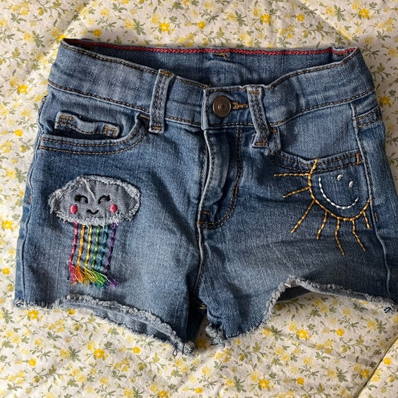 Girls Fun Embroidered Jean Shorts Overall Bundle - Picture 2 of 10